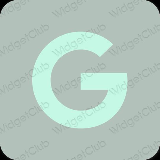 Ästhetisch grün Google App-Symbole