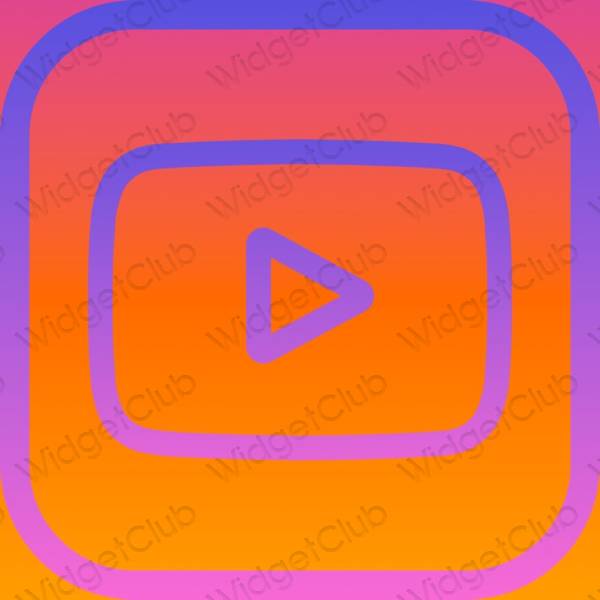 Estetický oranžový Youtube ikony aplikací