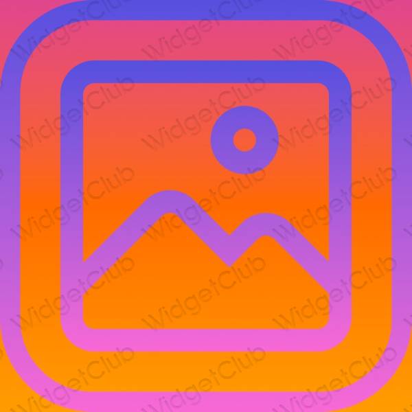 Aesthetic orange Photos app icons