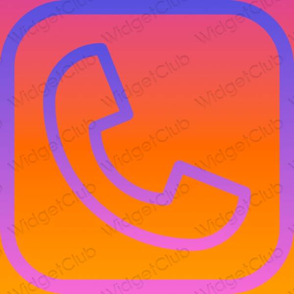 Estetický oranžový Phone ikony aplikací