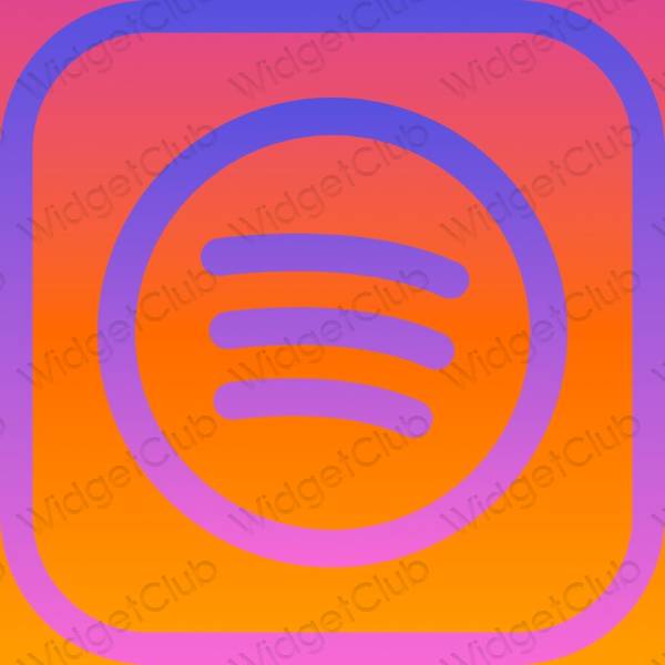 Estetický oranžový Spotify ikony aplikací