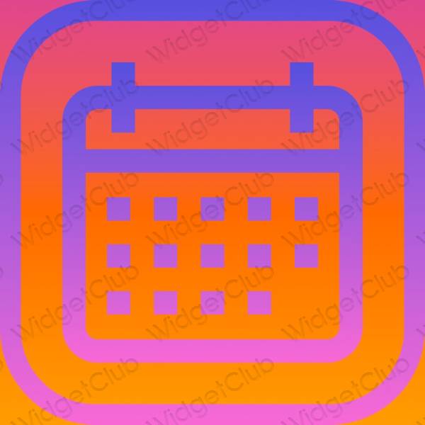 زیبایی شناسی رنگ بنفش Calendar آیکون های برنامه
