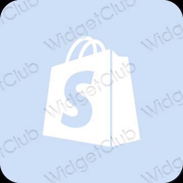 Естетичен пастелно синьо Shopify икони на приложения