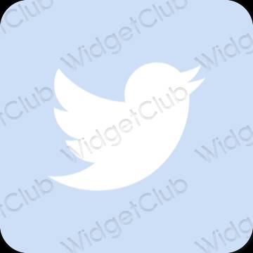Estetic albastru pastel Twitter pictogramele aplicației