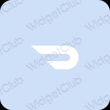 Estetyka pastelowy niebieski Doordash ikony aplikacji