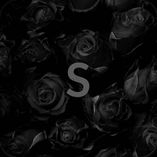 Estetické čierna SHEIN ikony aplikácií