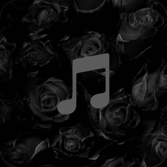Естетичний чорний Apple Music значки програм