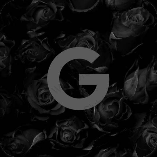 Estetik siyah Google uygulama simgeleri