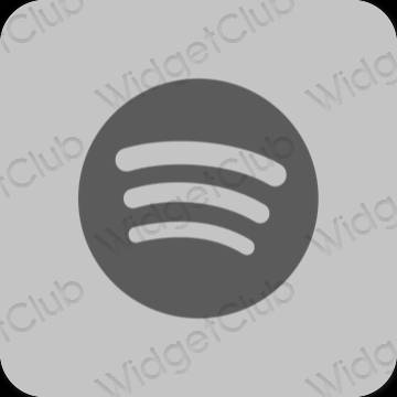 Esthétique grise Spotify icônes d'application