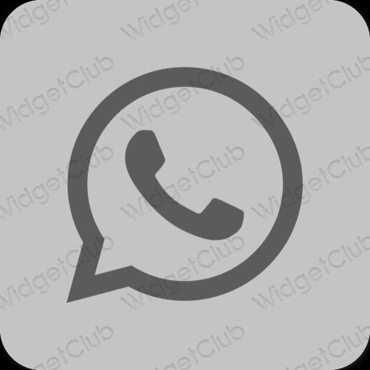 Естетичний сірий WhatsApp значки програм