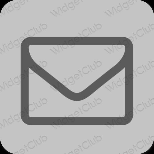 Estetické sivá Mail ikony aplikácií