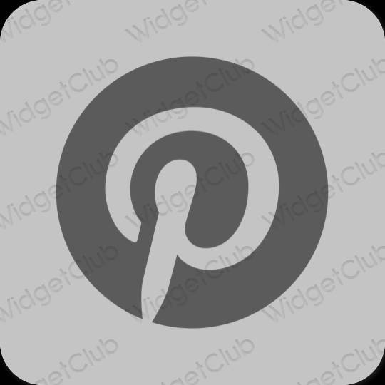 Estetski siva Pinterest ikone aplikacija