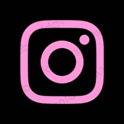 Aesthetic black Instagram app icons