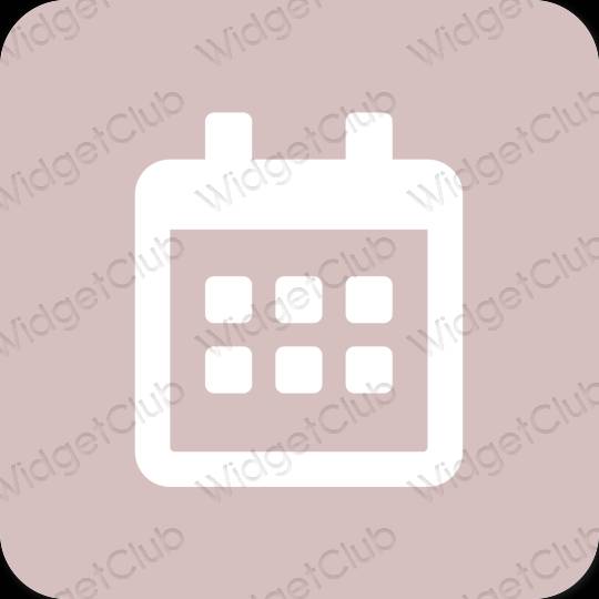 אֶסתֵטִי ורוד פסטל Calendar סמלי אפליקציה