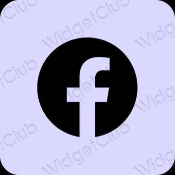 Estético roxo Facebook ícones de aplicativos
