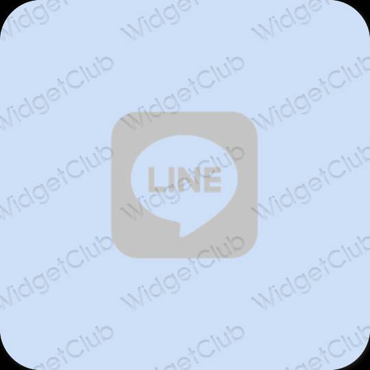 Esteetiline pastelne sinine LINE rakenduste ikoonid