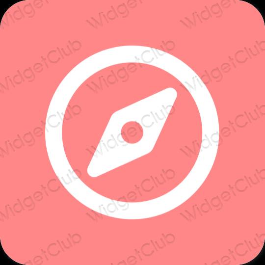 Esthétique rose Safari icônes d'application