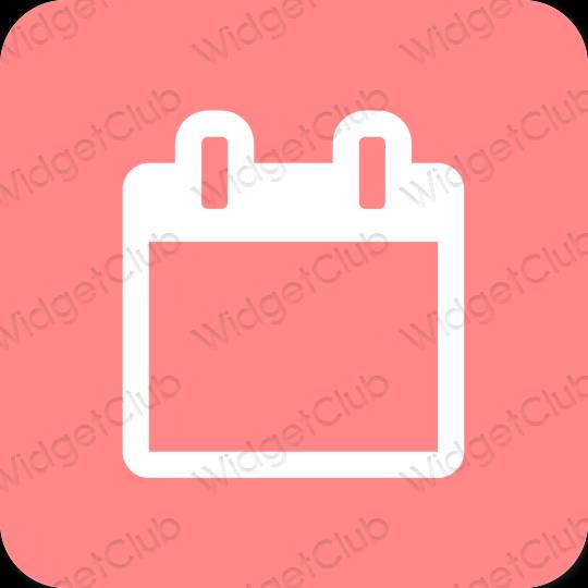 Estetik merah jambu Calendar ikon aplikasi