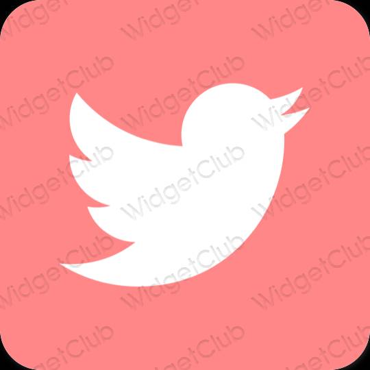 Estetisk rosa Twitter app ikoner