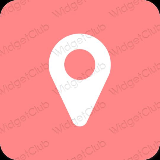 Estetisk rosa Map app ikoner