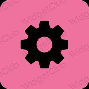 Естетичен лилаво Settings икони на приложения
