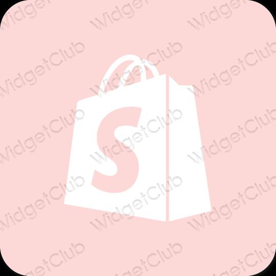 Esthétique rose pastel Shopify icônes d'application