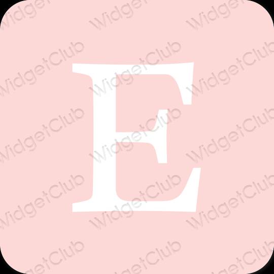 Estetis merah muda pastel Etsy ikon aplikasi