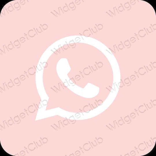 Aesthetic pastel pink WhatsApp app icons