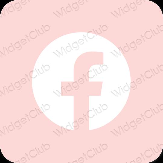 Estetik merah jambu pastel Facebook ikon aplikasi