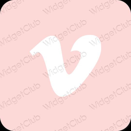 Естетски пастелно розе Vimeo иконе апликација