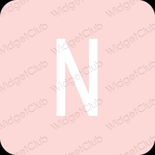Estético rosa pastel Netflix ícones de aplicativos