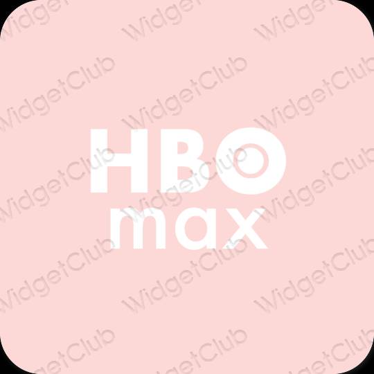Estetic roz pastel HBO MAX pictogramele aplicației