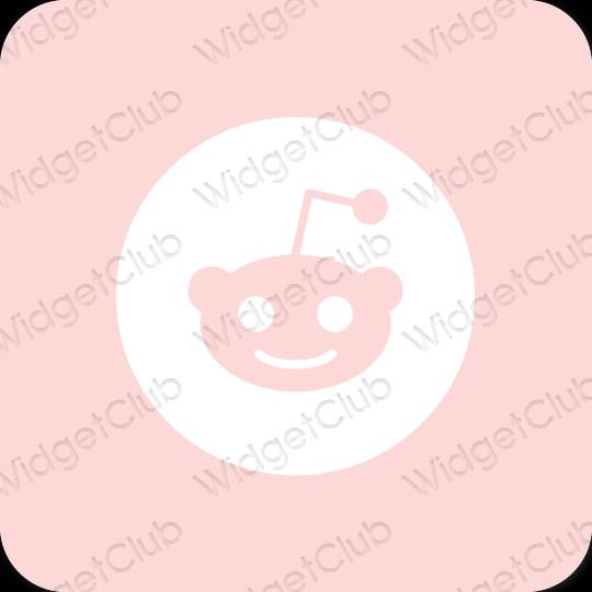 Estetisk pastell rosa Reddit app ikoner