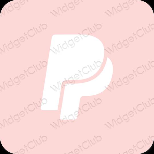эстетический пастельно-розовый Paypal значки приложений