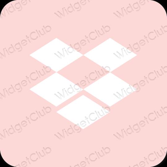 эстетический пастельно-розовый Dropbox значки приложений