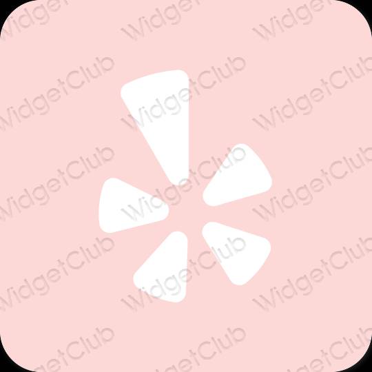 Естетичний пастельний рожевий Yelp значки програм