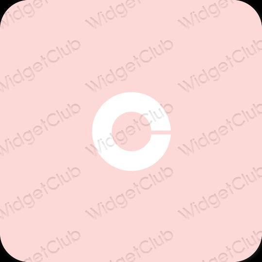 Esthétique rose pastel Coinbase icônes d'application