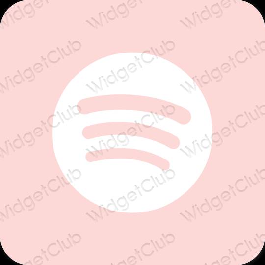 Estetyka pastelowy róż Spotify ikony aplikacji