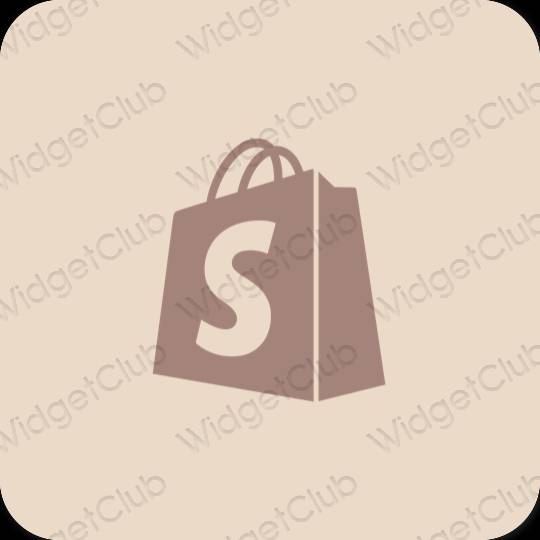 Αισθητικός μπεζ Shopify εικονίδια εφαρμογών