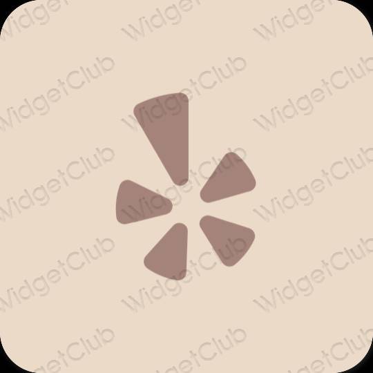 Estetický béžový Yelp ikony aplikací