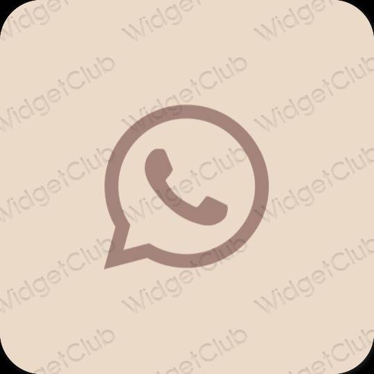 审美的 浅褐色的 WhatsApp 应用程序图标