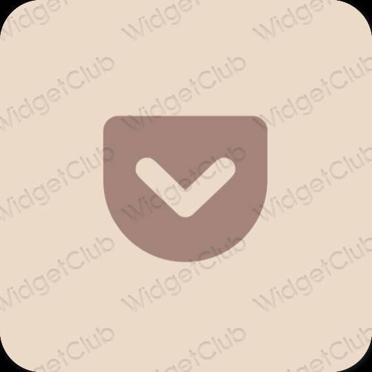 Stijlvol beige Pocket app-pictogrammen