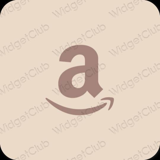 Estético beige Amazon iconos de aplicaciones