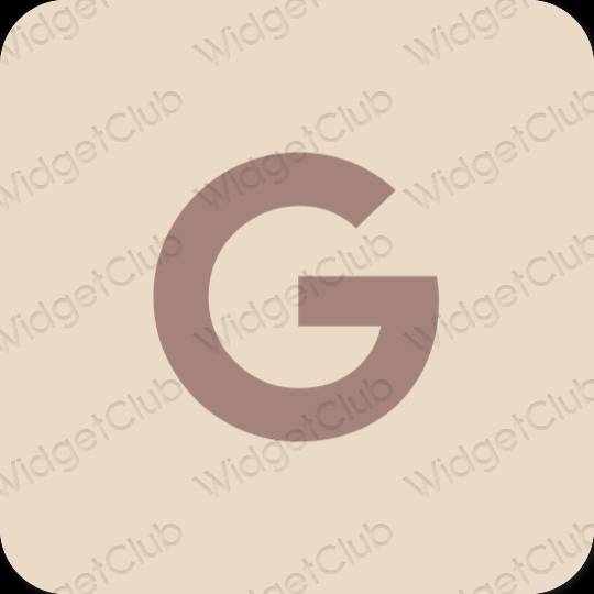 Естетичен бежово Google икони на приложения