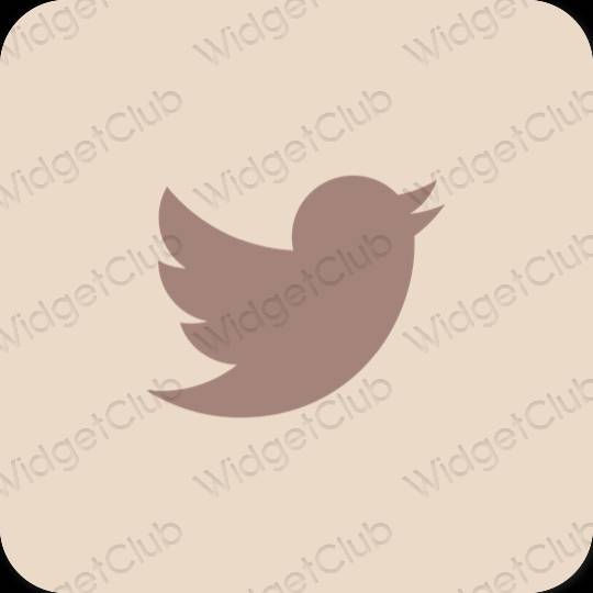 Estetisk beige Twitter app ikoner