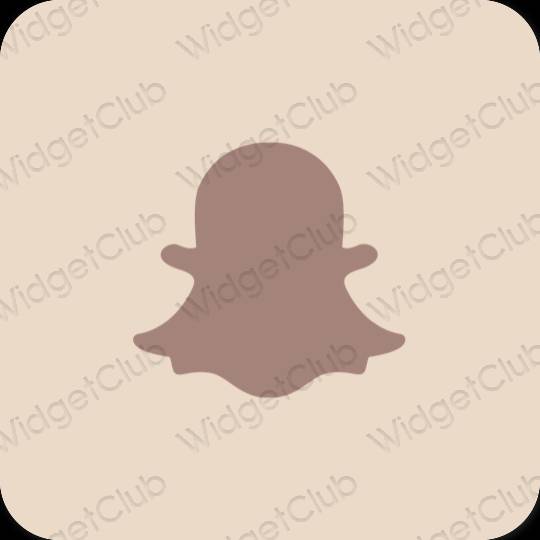 Estetický béžový snapchat ikony aplikací