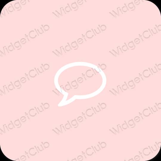 Esthétique rose pastel Messages icônes d'application