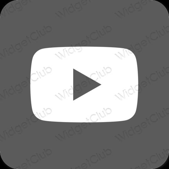 Estetické sivá Youtube ikony aplikácií