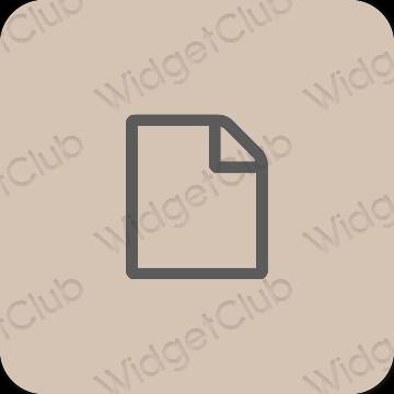 Æstetisk beige Notes app ikoner