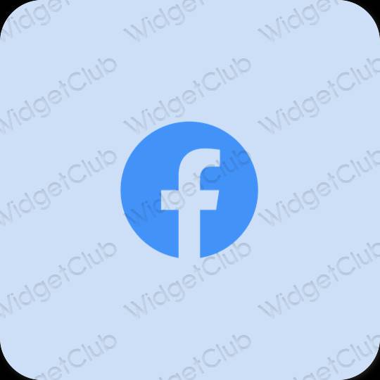 Estetik pastel mavi Facebook uygulama simgeleri